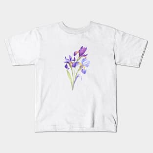 Iris Flowers Small Bouquet Kids T-Shirt